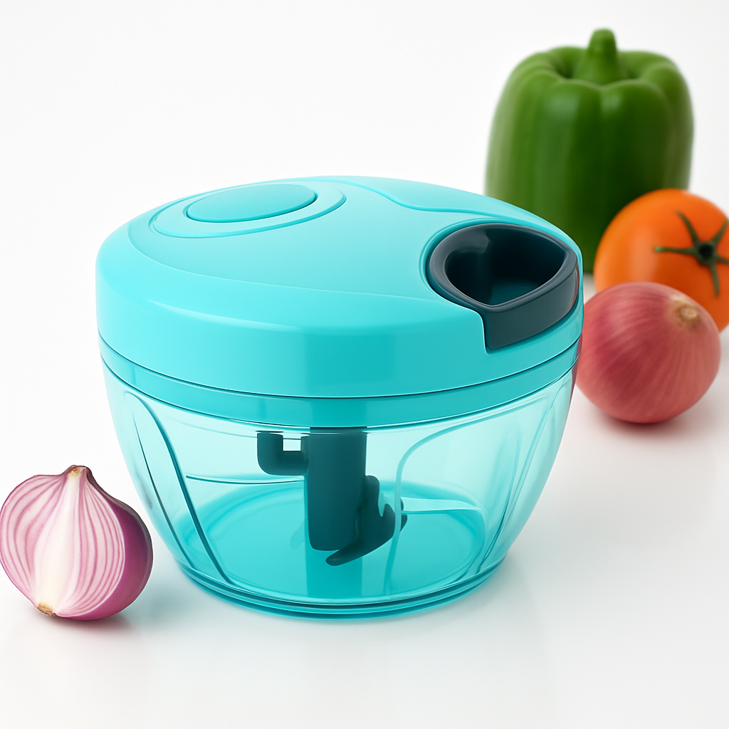 Compact Chopper with Blades effortlessly Chopping Big Size Kitchen Dori Handy Vegetable and Fruit Manual Onion Dry Fruit Salad Maker Vegetable Quick Chopper (450 ml, Green)