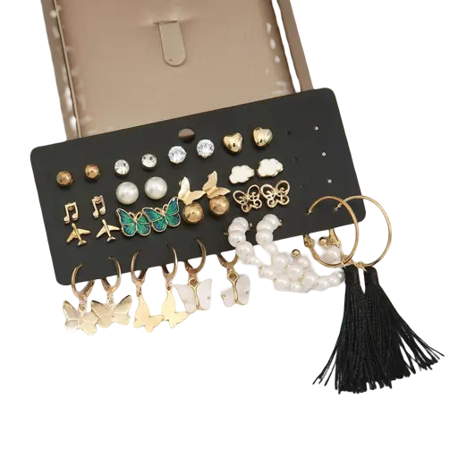 ✨ 17-in-1 Gold Plated Earrings Combo for Women & Girls