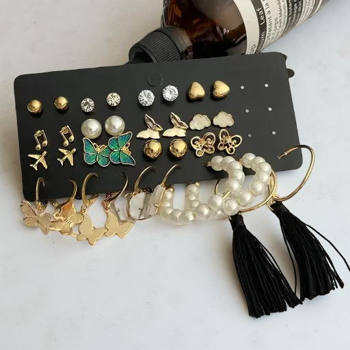 17-in-1 Gold Plated Earrings Combo for Women & Girls