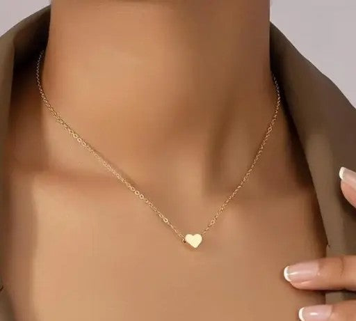 Gold Heart Necklace – Micro Gold Plated Pendant for Girls & Women