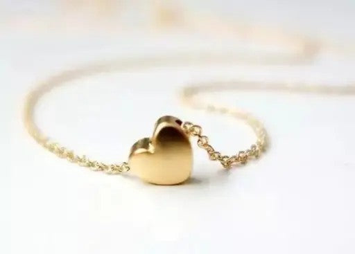 Gold Heart Necklace – Micro Gold Plated Pendant for Girls & Women