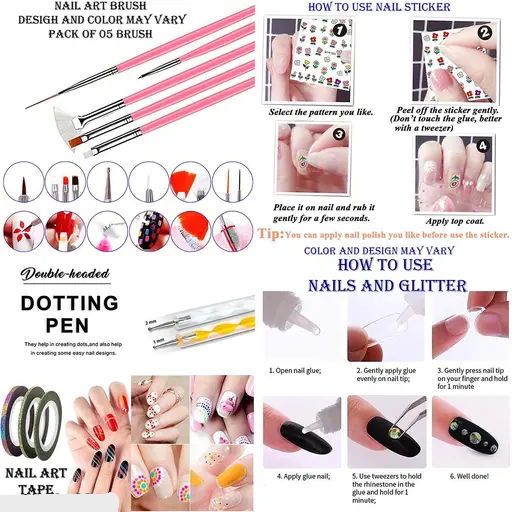 VIOMY Nail Art Super Combo Kit – DIY Nail Art Kit for Beginners (Multicolor)