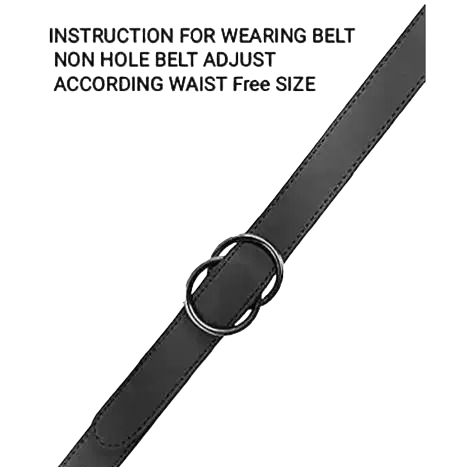 🖤 Double Ring Faux Leather Belt – Black (Free Size)