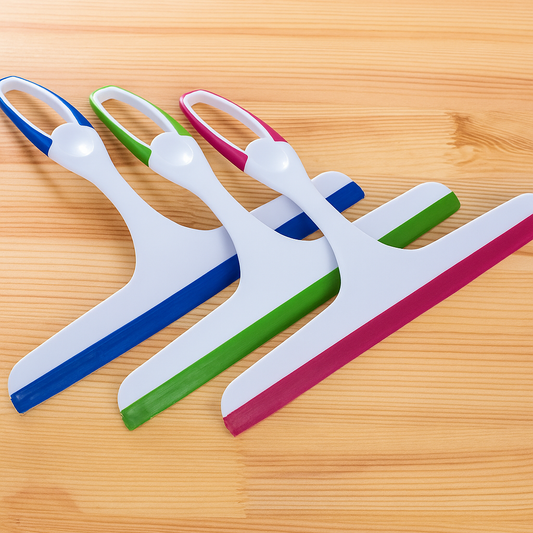 Pack of 3 Household Soft Glass Cleaning Wiper Wipe Window Scraper, Kitchen Slab, Bathroom Tile, Floor