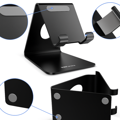 Portronics MODESK Universal steel Mobile Holder (Black)