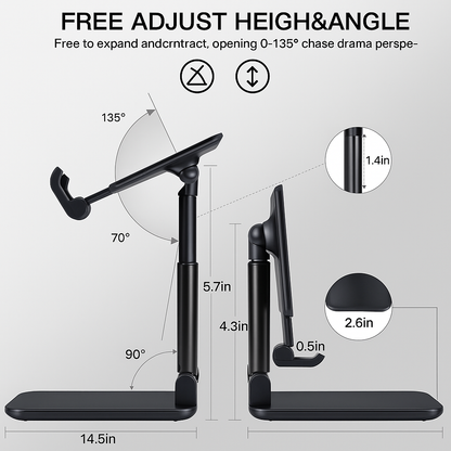 Mobile Phone Holder, Adjustable, Foldable, Anti-Skid, Wide Compatibility(Black)