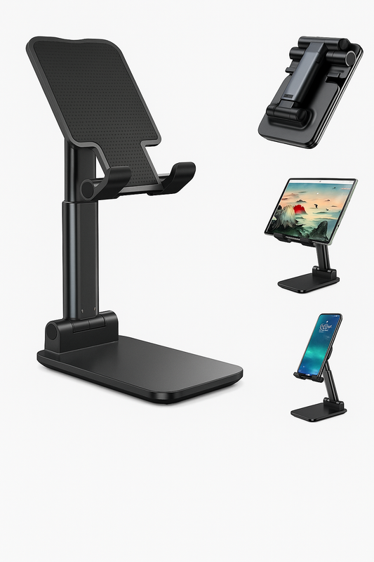 Mobile Phone Holder, Adjustable, Foldable, Anti-Skid, Wide Compatibility(Black)