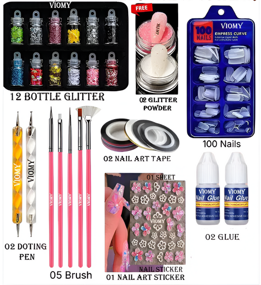 VIOMY Nail Art Super Combo Kit – DIY Nail Art Kit for Beginners (Multicolor)