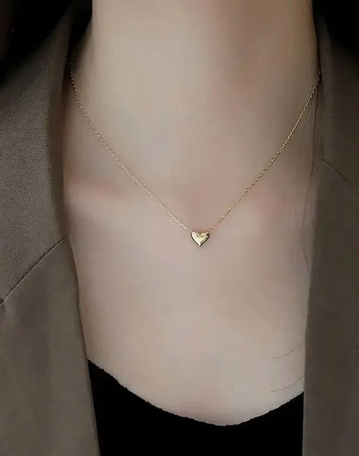 💛 Gold Heart Necklace – Micro Gold Plated Pendant for Girls & Women