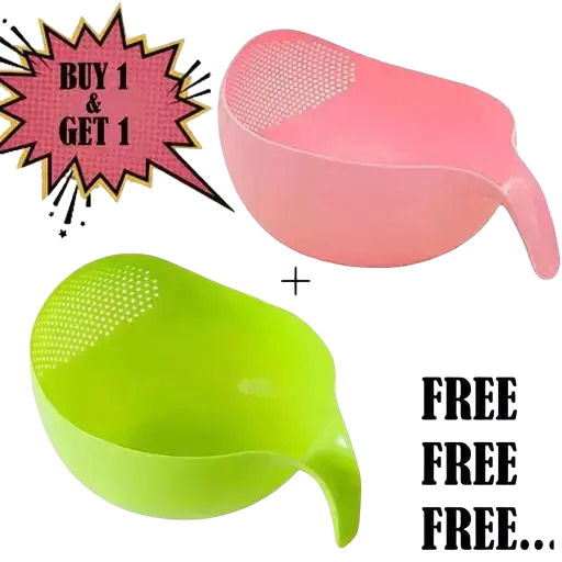 2-Pack Multi-Purpose Strainer Bowls – For Rice, Fruits & Veggies (Unbreakable Plastic)