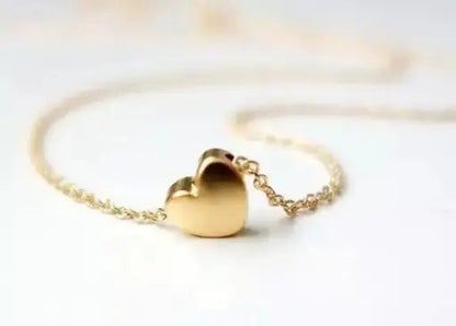 Gold Heart Necklace – Micro Gold Plated Pendant for Girls & Women